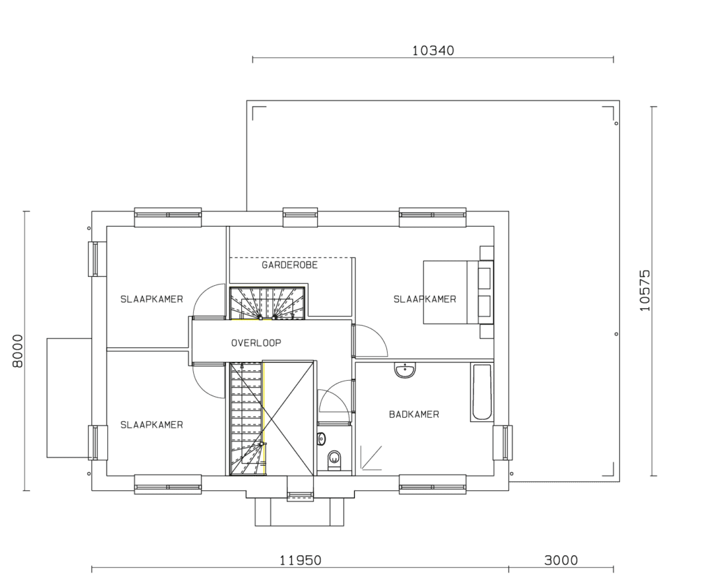 Lindenborg Plattegrond 1v
